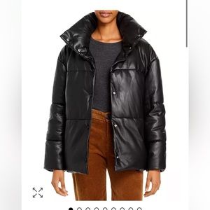 Bagatelle NYC faux leather puffer jacket